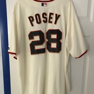 Men’s Buster Posey CoolBase Jersey w/2014 WS patch